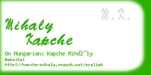 mihaly kapche business card